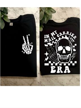 Mail Carrier Shirt Short Sleeve Skull retro popular trendy Work Tee